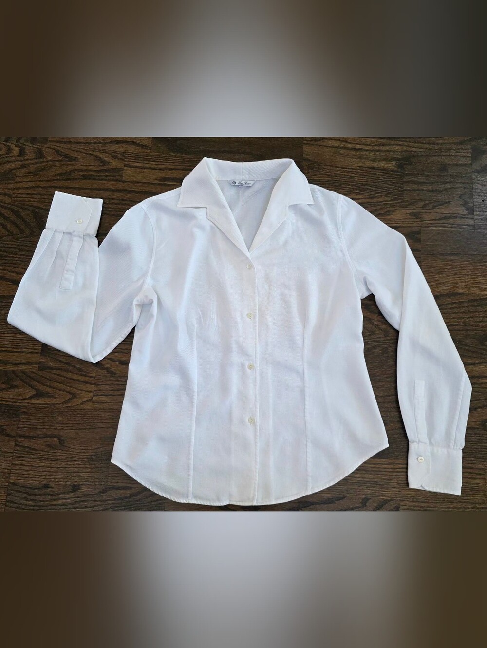 Loro Piana White 100% Cotton Button Down Shirt Hidden Placket IT 46